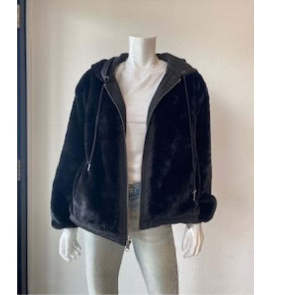 Dylan LA black faux fur reversible jacket